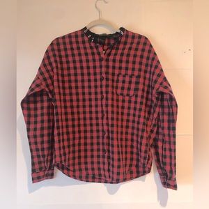 Maison Scotch women’s 2 gingham blouse quiet luxe minimalist mature dinner date